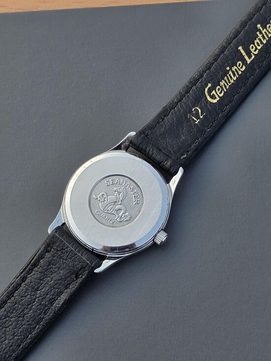 Vintage Omega Seamaster Linen Stripe Dial Gold Silver Swiss Ladies Watch Dainty main image 4